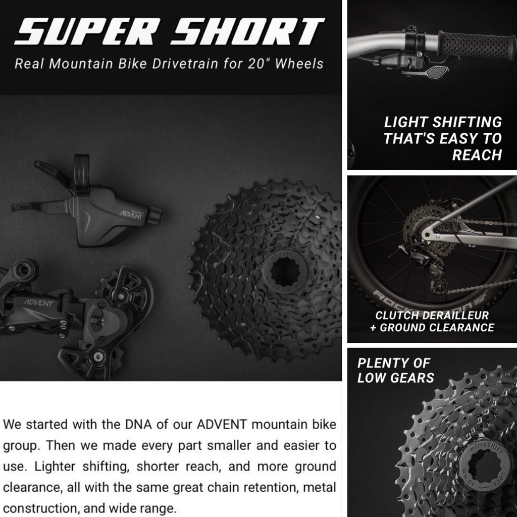 ชุดเกียร์ MICROSHIFT ADVENT 1x9 sp “Super Short“(ชุด 3