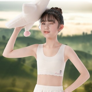 เสื้อชั้นในลายการ์ตูนน่ารัก ระบายอากาศได้ดีและไม่มีตะเข็บ เหมาะสำหรับเด็กสาว (นักเรียนประถมและมัธยมต้น)