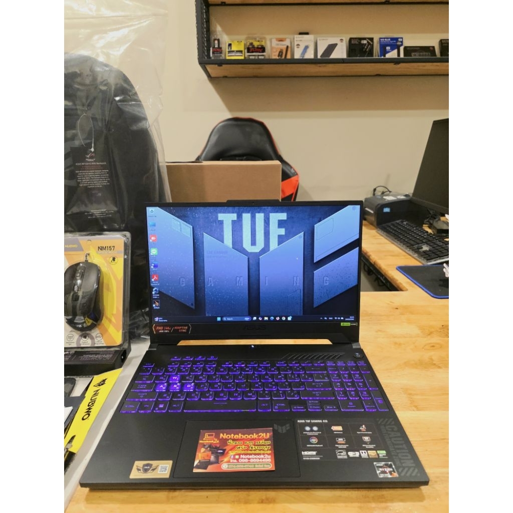 ASUS TUF A15 FA507NVR-LP037W (144Hz sRGB100%) R7-7435HS RTX4060(140W) RAM16GB.DDR5 SSD512GB.G4 สภาพน