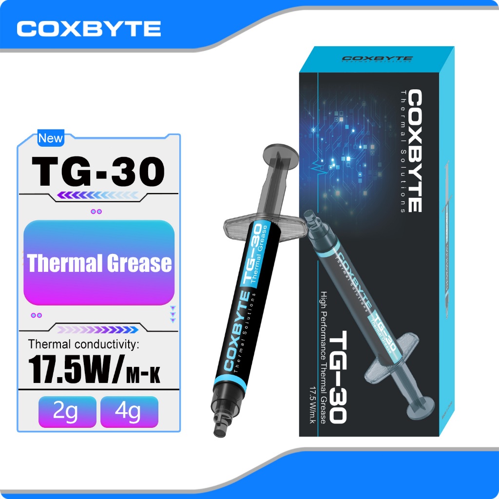 Coxbyte TG-30 Thermal Paste (17.5W/mk) ปรับปรุงการระบายความร้อนให้ CPU/GPU - สำหรับคอมและโน้ตบุ๊ค