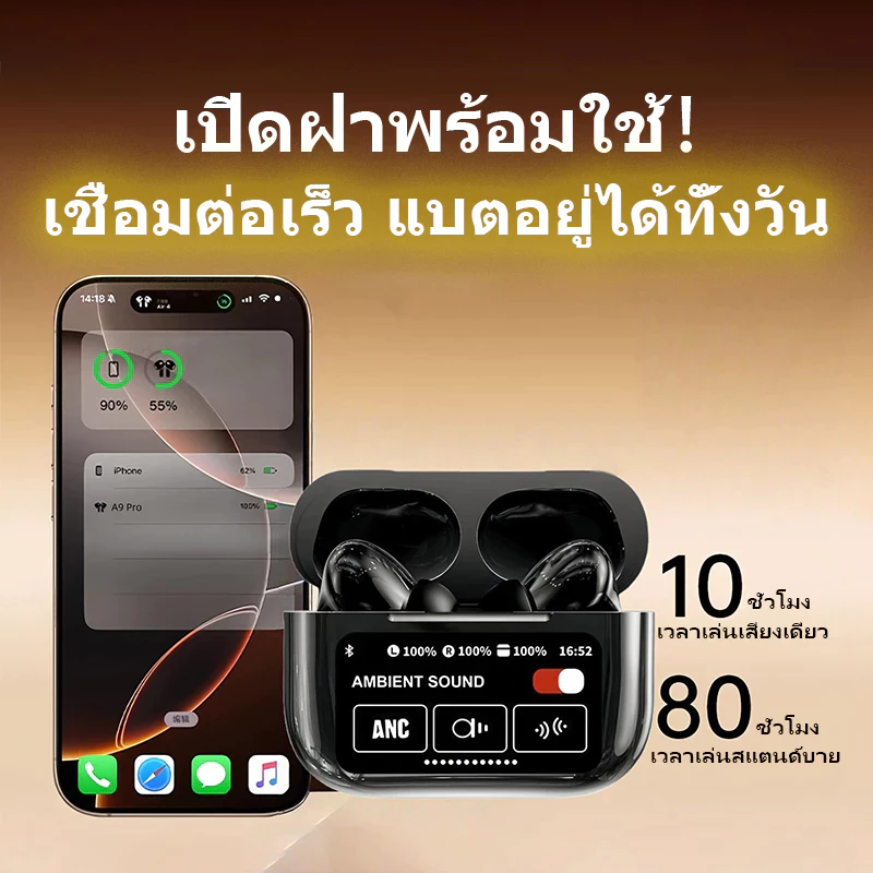 GIONEE A9 Pro หูฟัง TWS Bluetooth HiFi สัมผัสคอนโทรล thumbnail 6