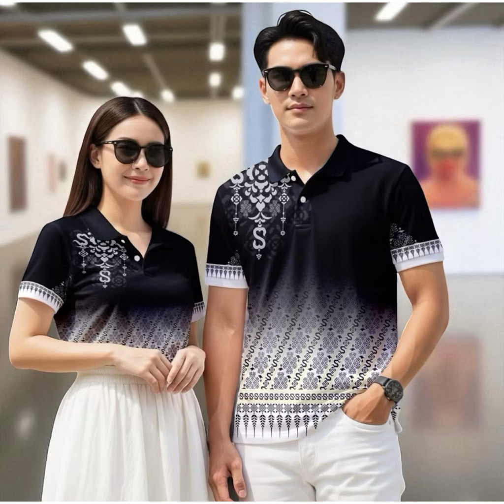 พร้อมส่ง เสื้อโปโลสีดำผ้าไมโครเกรดพรีเมี่ยมใส่ได้ทั้งชายและหญิง