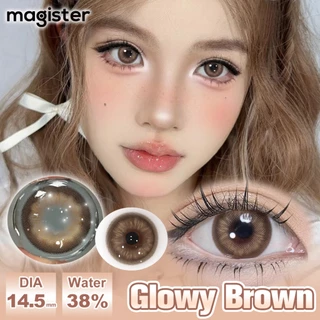 Magister & Realcon คอนแทคเลนส์ Glowy Series แว่นตาสายตาสั้น คอนแทกขยายรูม่านตา Glowy Brown Lens 14.50MM