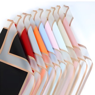 กระดาษห่อช่อดอกไม้ กันน้ำ ขอบทอง2เส้น 20แผ่น ขนาด56x56cm แผ่…