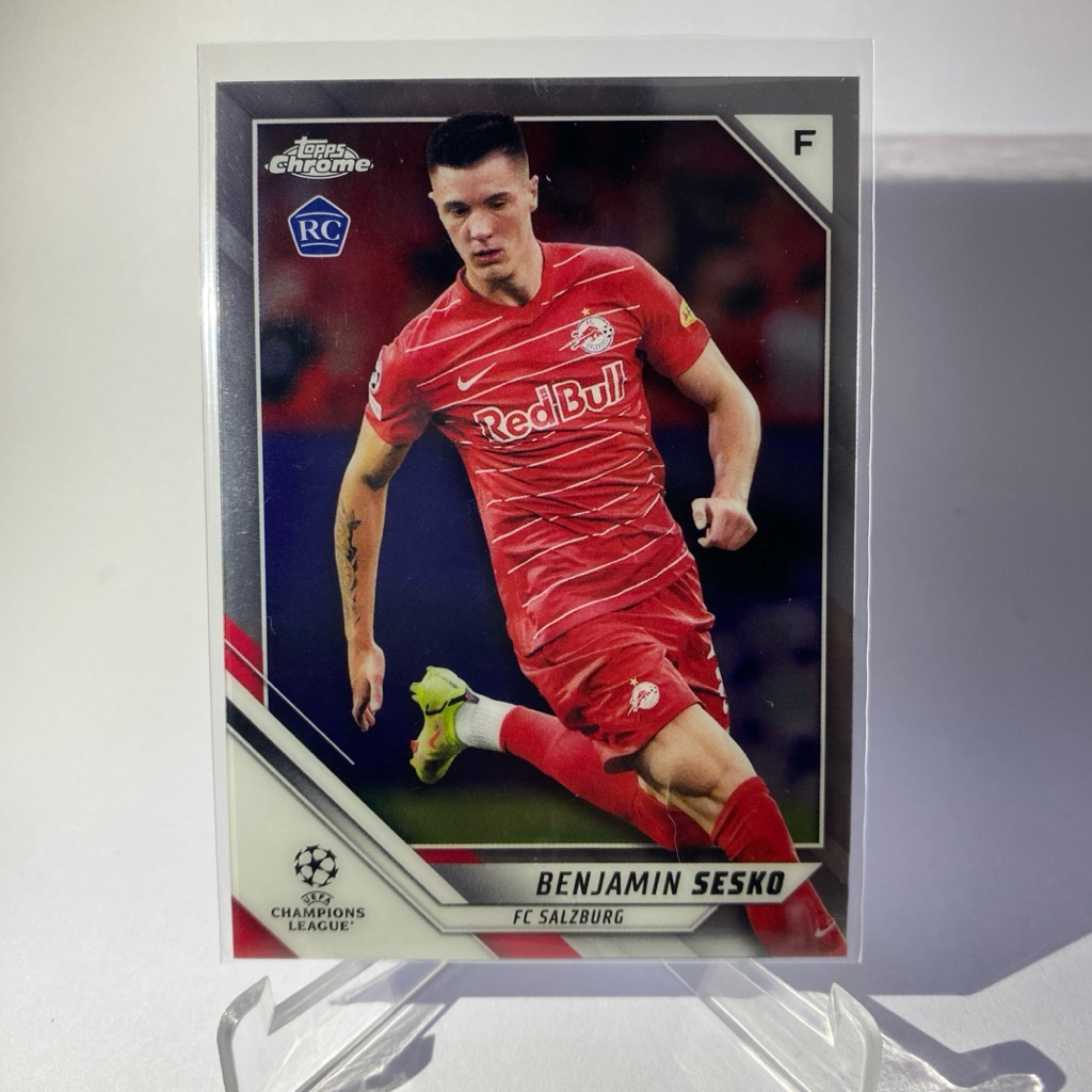 การ์ดนักฟุตบอล BENJAMIN SESKO, RC, SALZBURG, TOPPS CHROME 2022