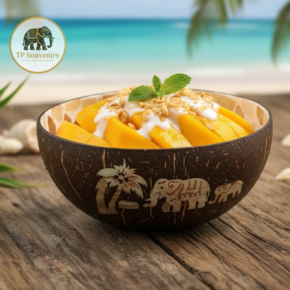 กะลา Coconut Bowl หอยมุกขาว ราคา ถูกที่สุด ดีลบีเคเค แกลเลอรีภาพที่ 4