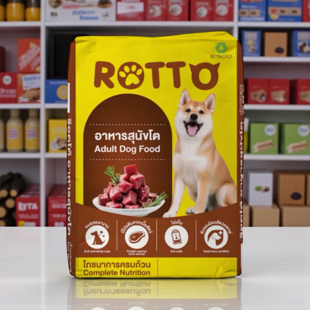 [ถุงโรงงาน 1กก] อาหารสุนัข Rotto dog ขนาด 1 กก. อาหารสุนัขโต