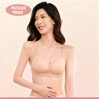 Masoomake Bra บราไร้โครง ไร้ขอบ เรียบเนียนทั้งตัว สายบ่าใหญ่ 4 ตะขอ บราไร้โครงไร้ขอบ เรียบเนียนทั้งตัว เนื้อ Japan 888