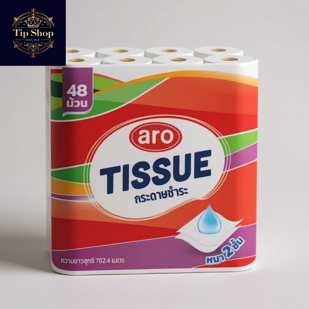 TISSUE aro​ กระดาษชำระ​ หนา2ชั้น​ ​ผลิตจากเยื่อกระดาษบริสุทธิ์ 100%​