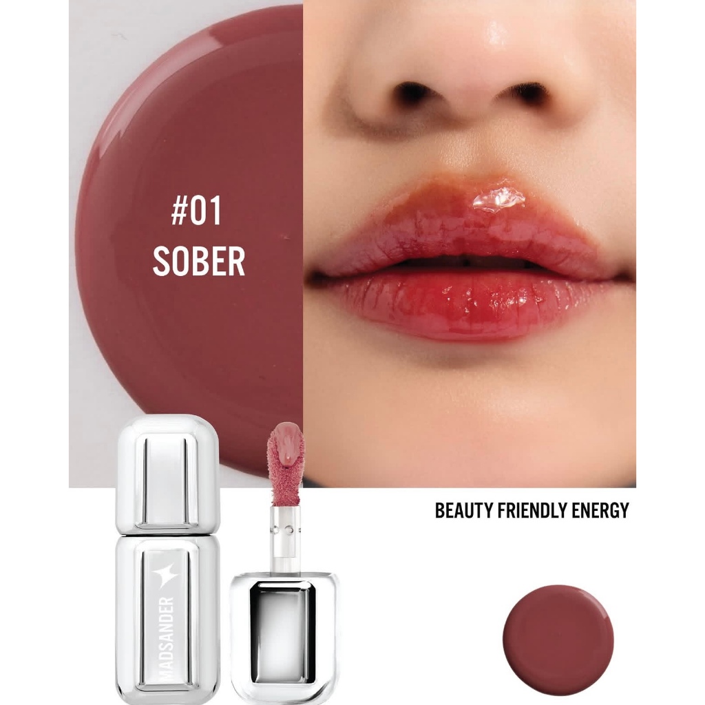 Madsander Dewy Glow Lip Tint 4g-01 SOBER-A soft, everyday look with a radiant finish.