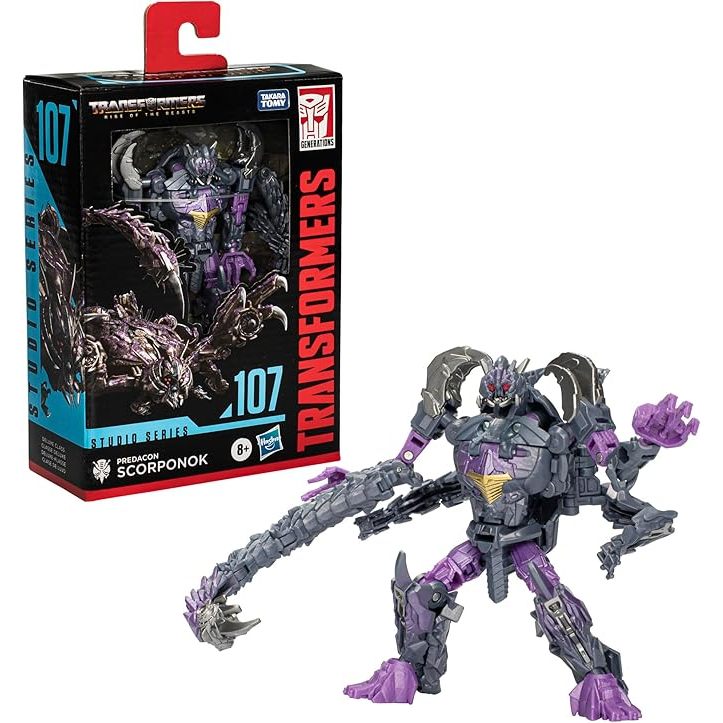 Transformers Toys Studio Series Deluxe Rise of The Beasts 107 Predacon Scorponok, 4.5-inch