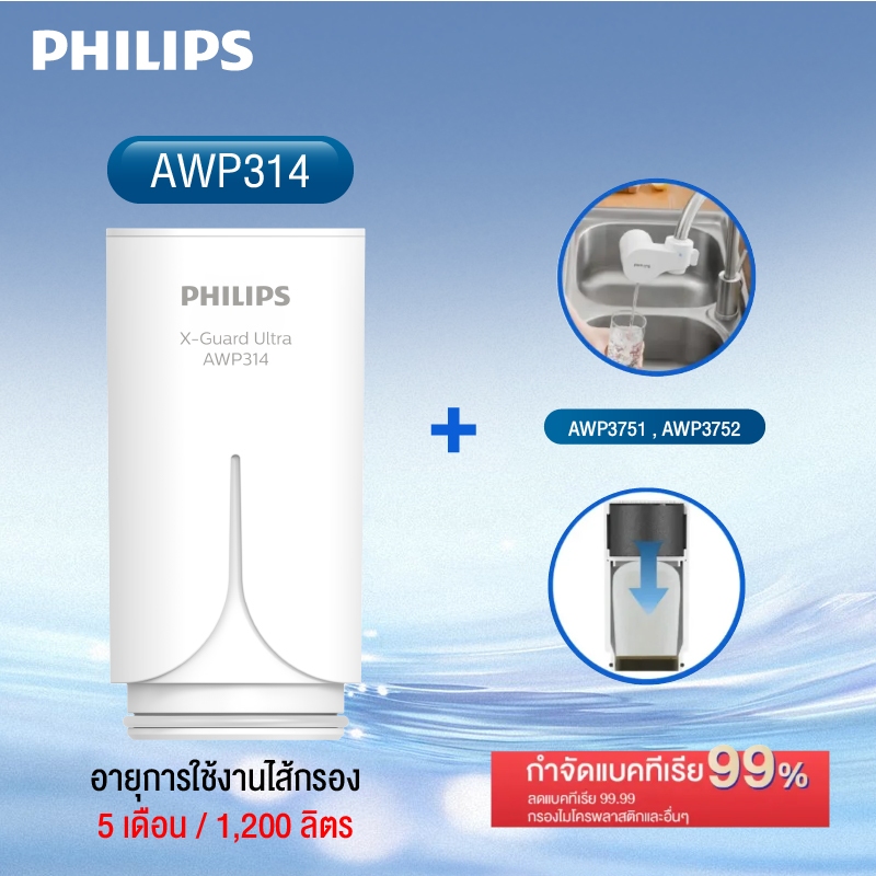 Philips Water AWP3704 AWP3705 AWP3751 AWP3752 เซตหัวก๊อกกรองน้ำ พร้อมไส้กรองแท้ กรองละเอียด น้ำสะอาด - รูปที่ 4