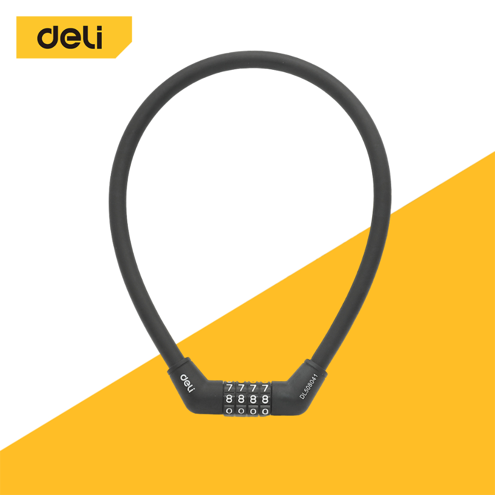 Deli สายล็อคจักรยาน สายล็อคอเนกประสงค์ ที่ล็อคล้อ ใส่รหัส กันขโมย แข็งแรง หนาแน่น ทนทาน Bar Lock