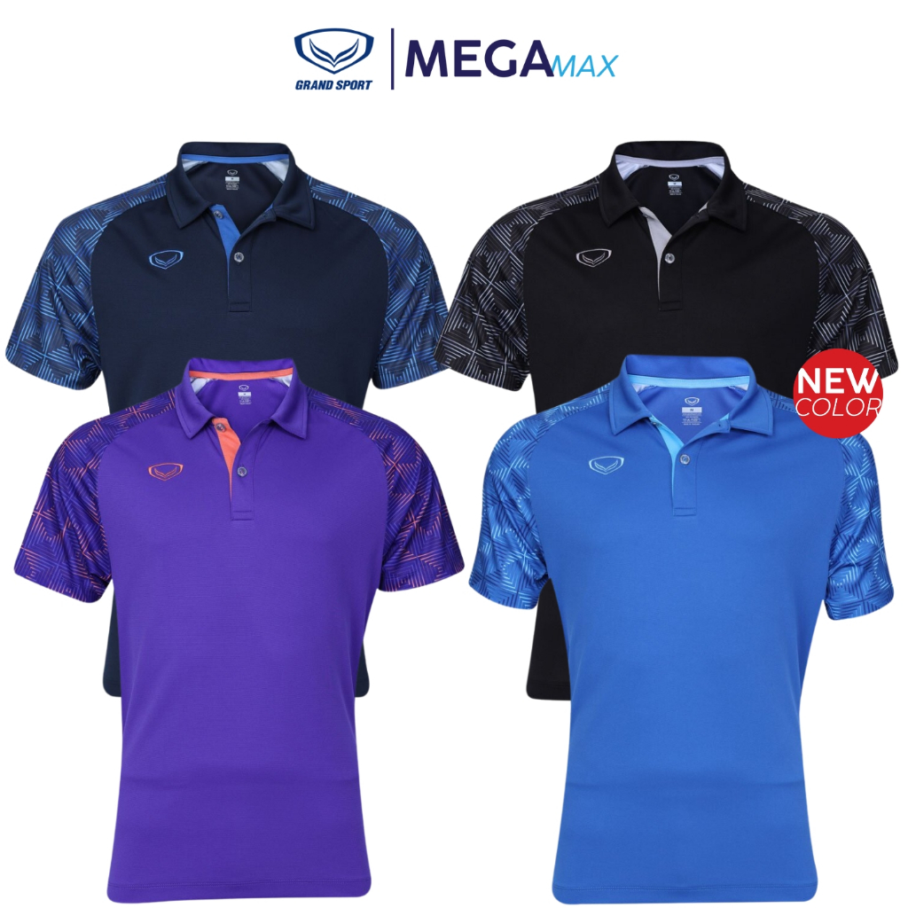 เสื้อโปโล Grand Sport 72-083 Polo ไหล่สโลป พิมพ์ลายแขน แกรนด์สปอร์ต โพส 2