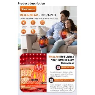 JOWSUA เครื่องบำบัดเข่าด้วยแสงอินฟราเรดไร้สาย (Red Light Therapy Heated Knee Brace)