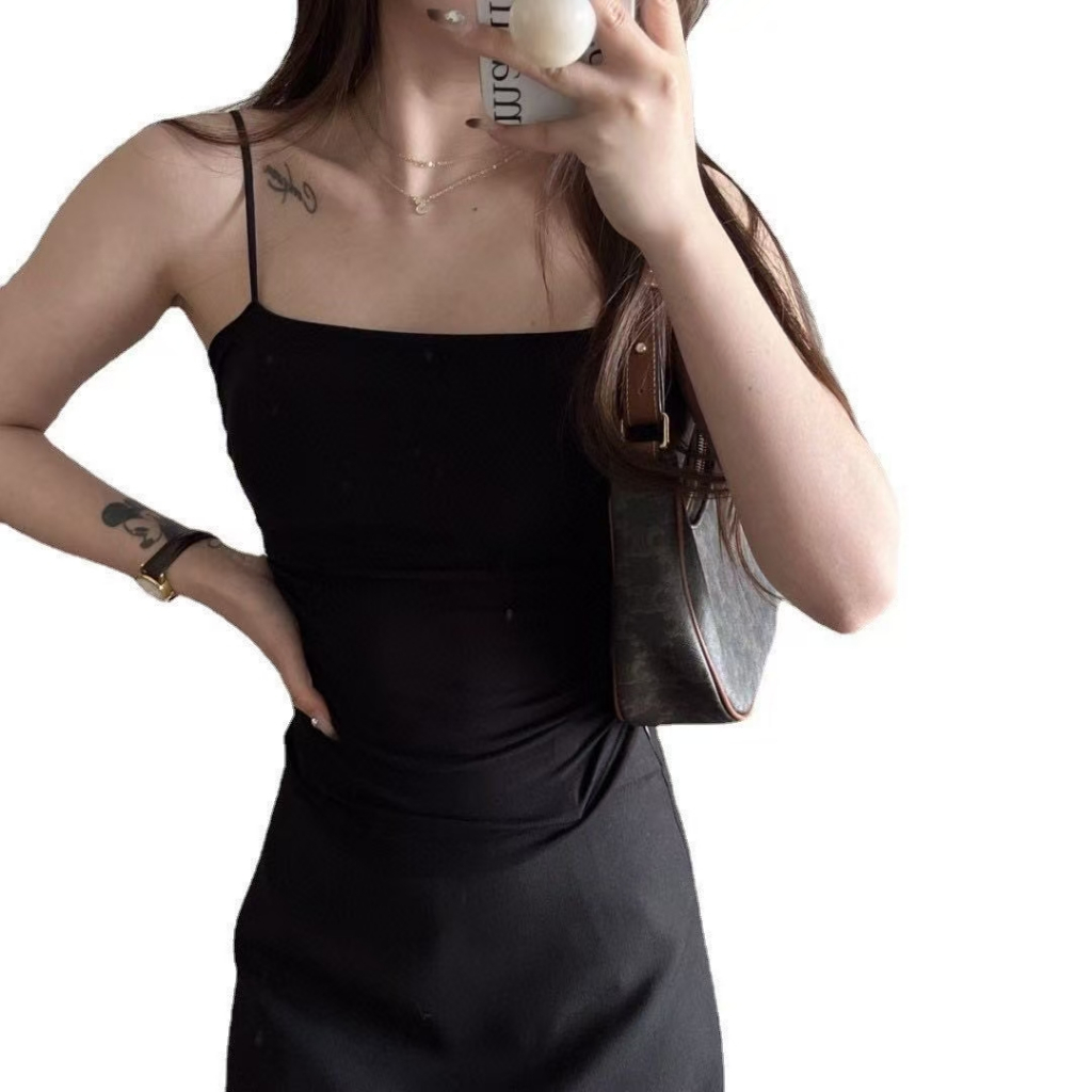 เสื้อสายเดี่ยว สายเดี่ยวผู้หญิง บราสายเดี่ยว บรามีฟองน้ำในตัว ถอดซักได้ ใส่สบาย - รูปที่ 2