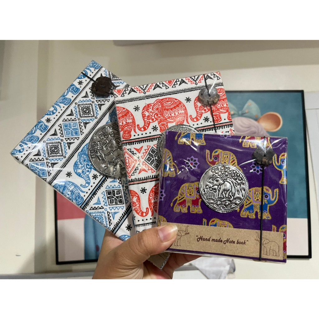 พร้อมส่ง สมุดลายไทย ลายช้าง ของฝากจากไทย notbook souvenir Thailand