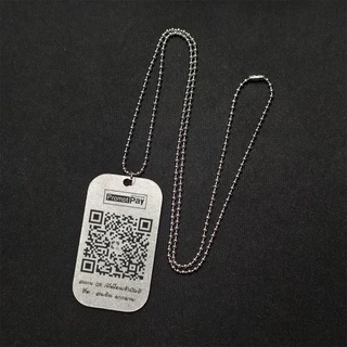 ⚫🔵 พวงกุญแจ สร้อยคอ สแตนเลส สแกน QR Code PromptPay ขนาด 4x7 Cm ⚠️ แจ้งลายละเอียดทางแชท ⚠️ [จัดส่งไว!]