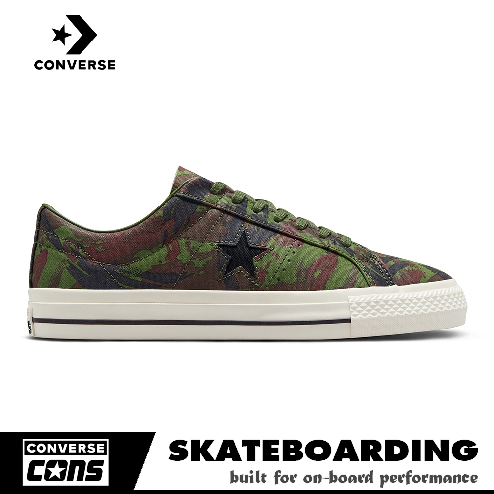 CONVERSE CONS รองเท้า One Star Pro Brushstroke Camo Ox - Green [A03678C] (Pro Skate)