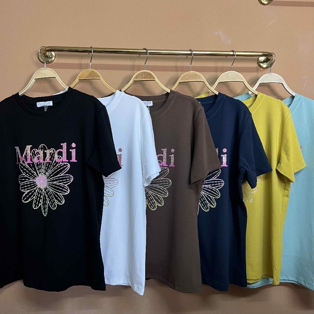 เสื้อยืดป้ายPOPSHOP รุ่น มาดิ อก40"-46" ยาว27“