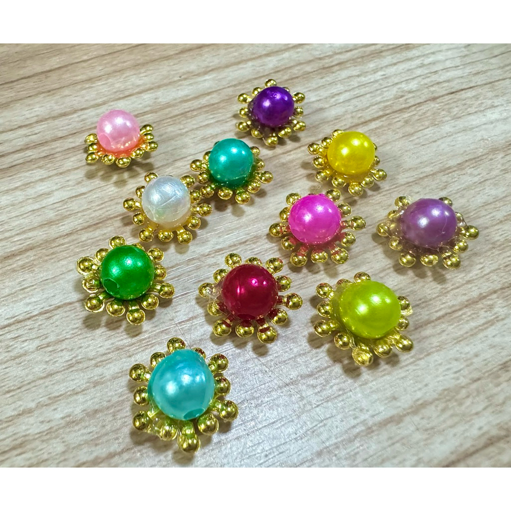 ฐานมงกุฏแฉก 14 มิล/ฐานมงกุฏตกแต่งมุกคละสี/ลูกปัดกลม 8 มิล คละสี ❇️สินค้าพร้อมส่ง❇️ ราคา ถูกที่สุด ดีลบีเคเค แกลเลอรีภาพที่ 4