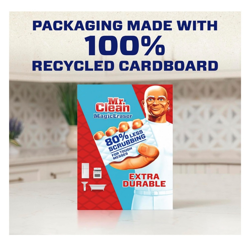 Mr. Clean Magic Eraser, Extra Durable, Multi Purpose Cleaning Pad, Shoe, Bathroom, Shower, Kitchen, Car Window, 10 count ราคา ถูกที่สุด ดีลบีเคเค แกลเลอรีภาพที่ 7