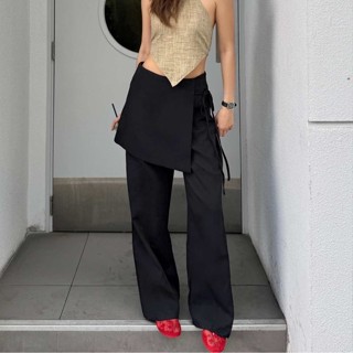 HYDE - URBAN WRAP PANTS - กางเกงขากระบอกพันกระโปรงรอบเอว พรา…