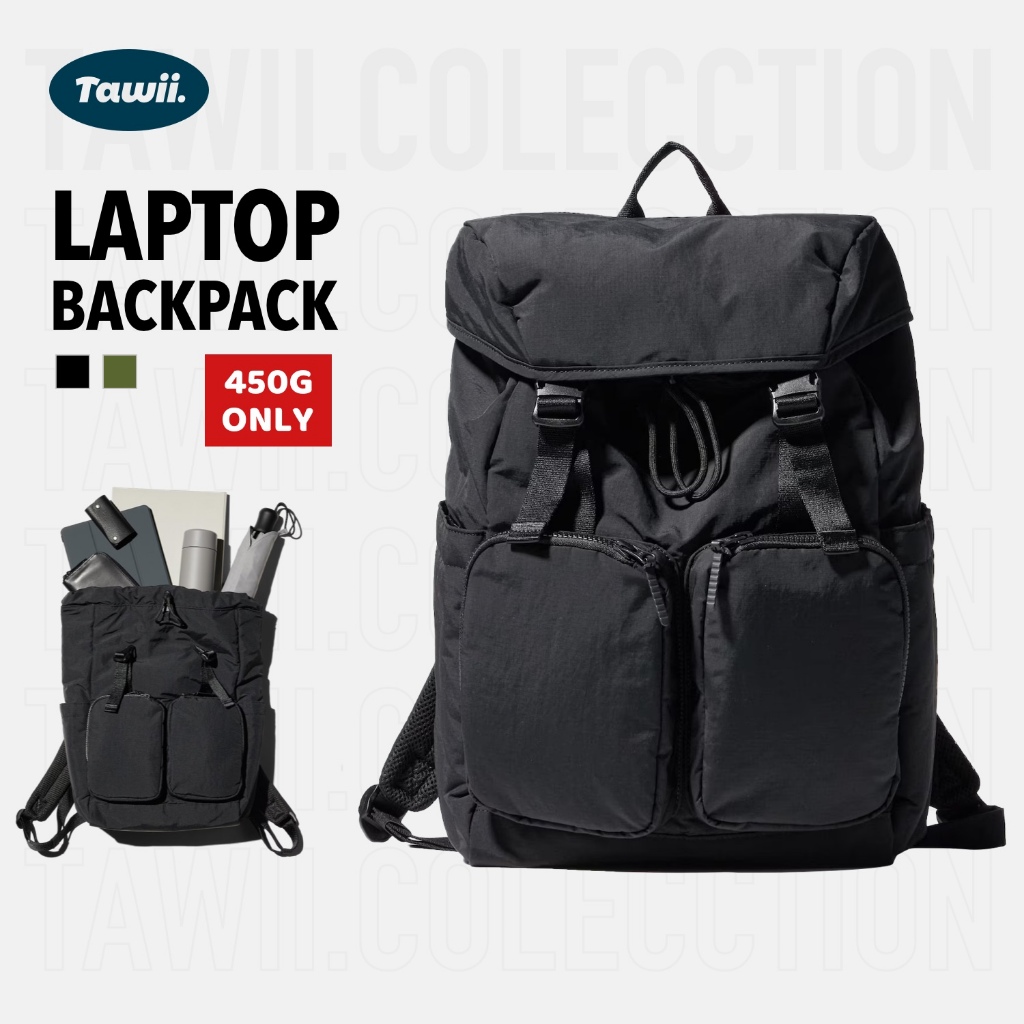 Tawii. กระเป๋าเป้ UNISEX ความจุขนาดใหญ่ 15 นิ้ว กระเป๋าโน้ตบุ๊กหลายช่อง กันน้ำและน้ำหนักเบา