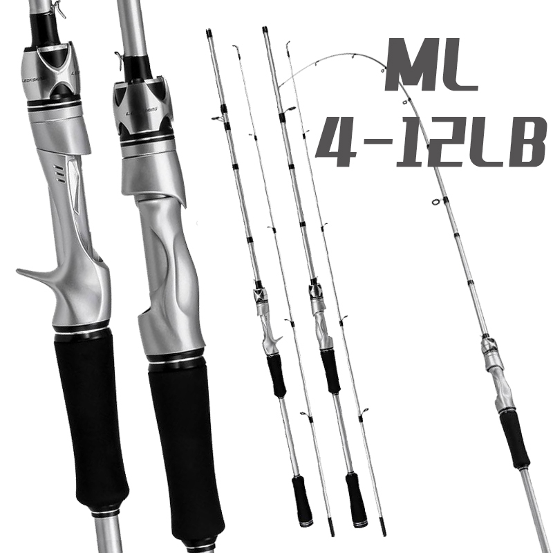 Fishing Rod, 4-12LB Heavy Rod, ML Power, 2 Sections, Casting Rod and Spinning Rod, Max 5kg Drag up t