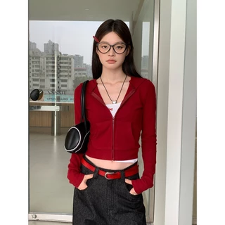 Beryl พร้อมส่ง เสื้อแจ็คเก็ตฮู้ดครอป ทรงครอปสั้น เสื้อคลุมผู้หญิง กระชับรูปร่าง โชว์เส้นเอวสวย ผ้านุ่มใส่สบาย