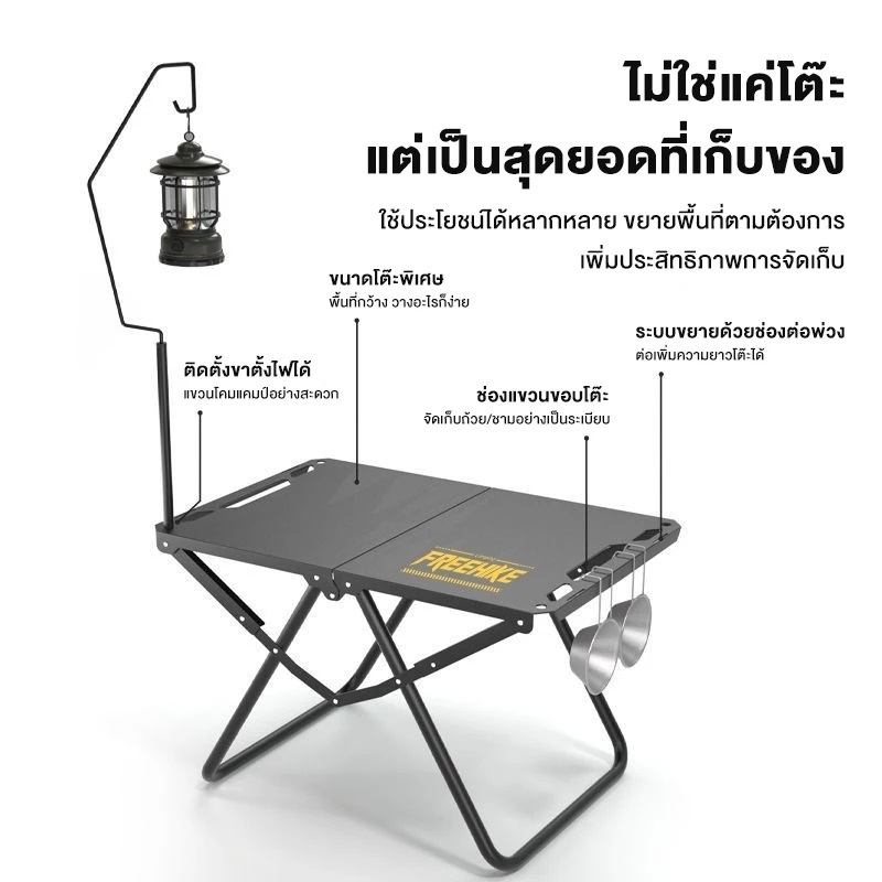 โต๊ะพับกลางแจ้งโต๊ะแคมป์ปิ้ง โต๊ะแคมปิ้งพับได้ พับอย่างรวดเร็ว รับน้ำหนักได้ถึง100kgโต๊ะพับแบบพกพากลางแจ้งยุทธวิธีโต๊ - รูปที่ 5