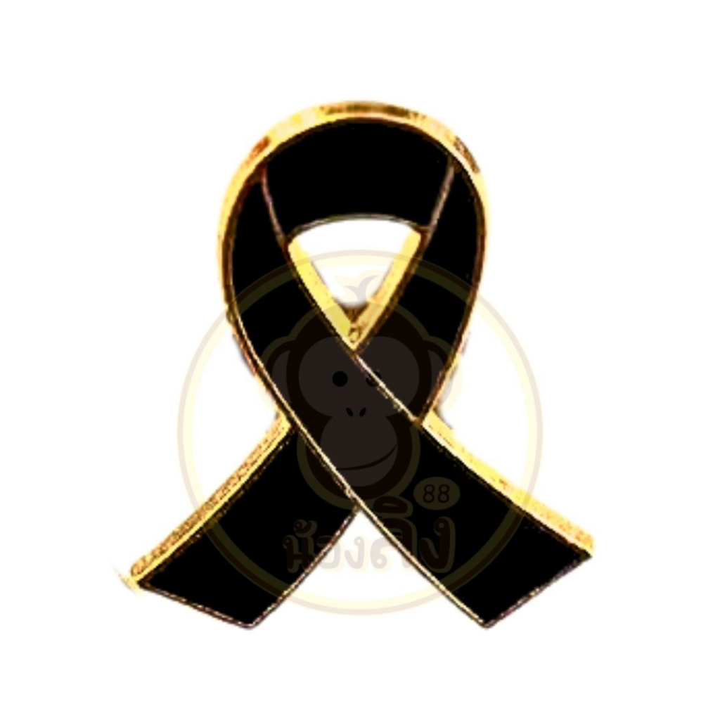 เข็มกลัดริบบิ้น รูปโบว์ เข็มกลัดติดเสื้อไว้อาลัย โบว์ขาวดำ โบว์ไว้ทุกข์ พร้อมส่ง - รูปที่ 2