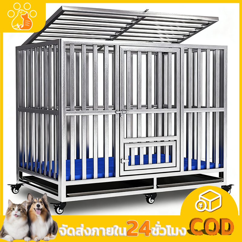🐾กรงสุนัข กรงสแตนเลส 304 มี4ขนาดให้เลือก ไม่ขึ้นสนิม กรงสุนัข บ้านหมา กรงกระรอก กรงสัตว์