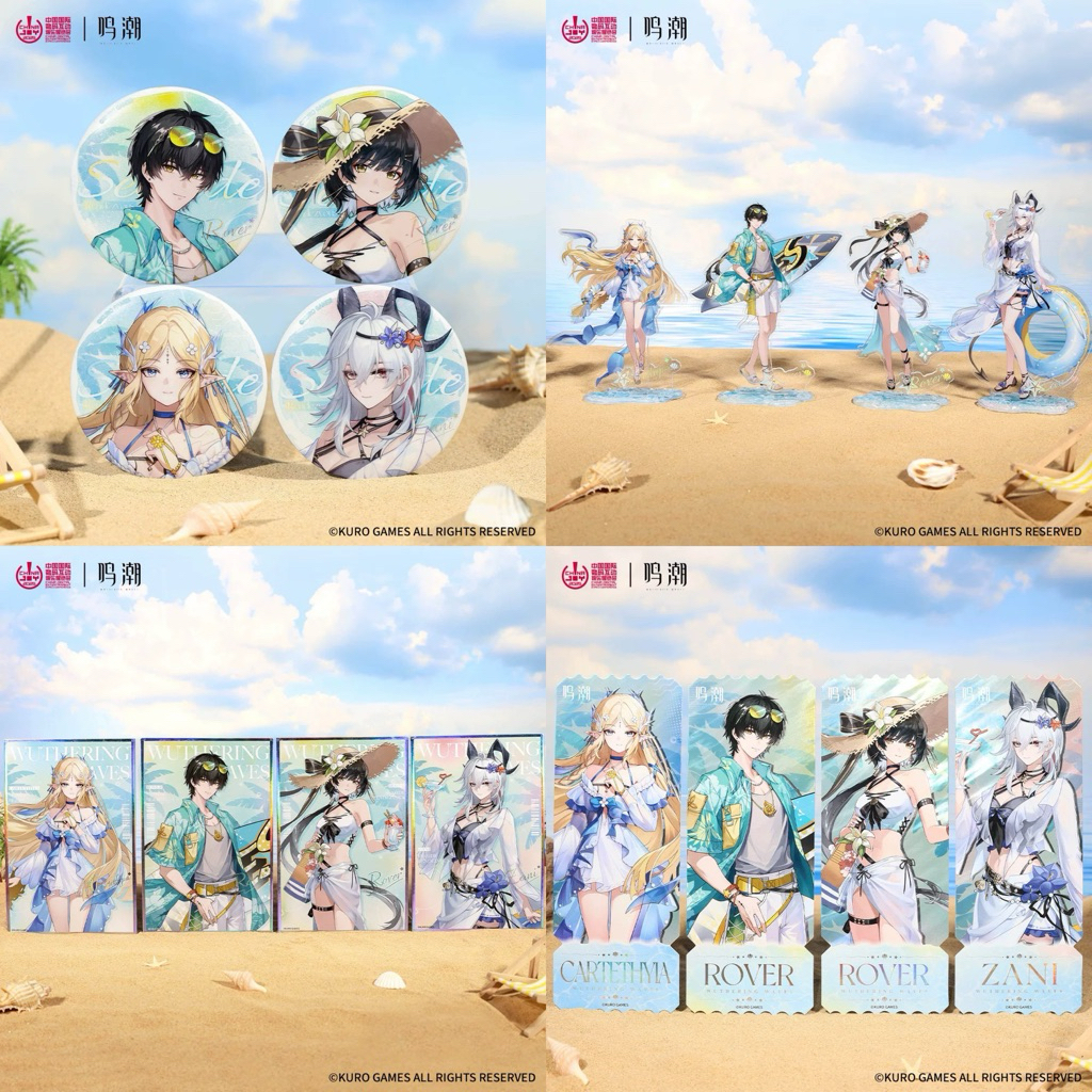 [ พร้อมส่ง / Official ] Wuthering Waves - Beach Encounter Series WuWa Standee Shikishi Badge Ticket