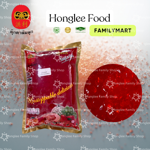 มุกสตรอเบอรี่ 1ถุง ตราตุ๊กตาล้มลุกมุก  สินค้าดีมีคุณภาพหอมหวานอร่อย(1000กรัม)