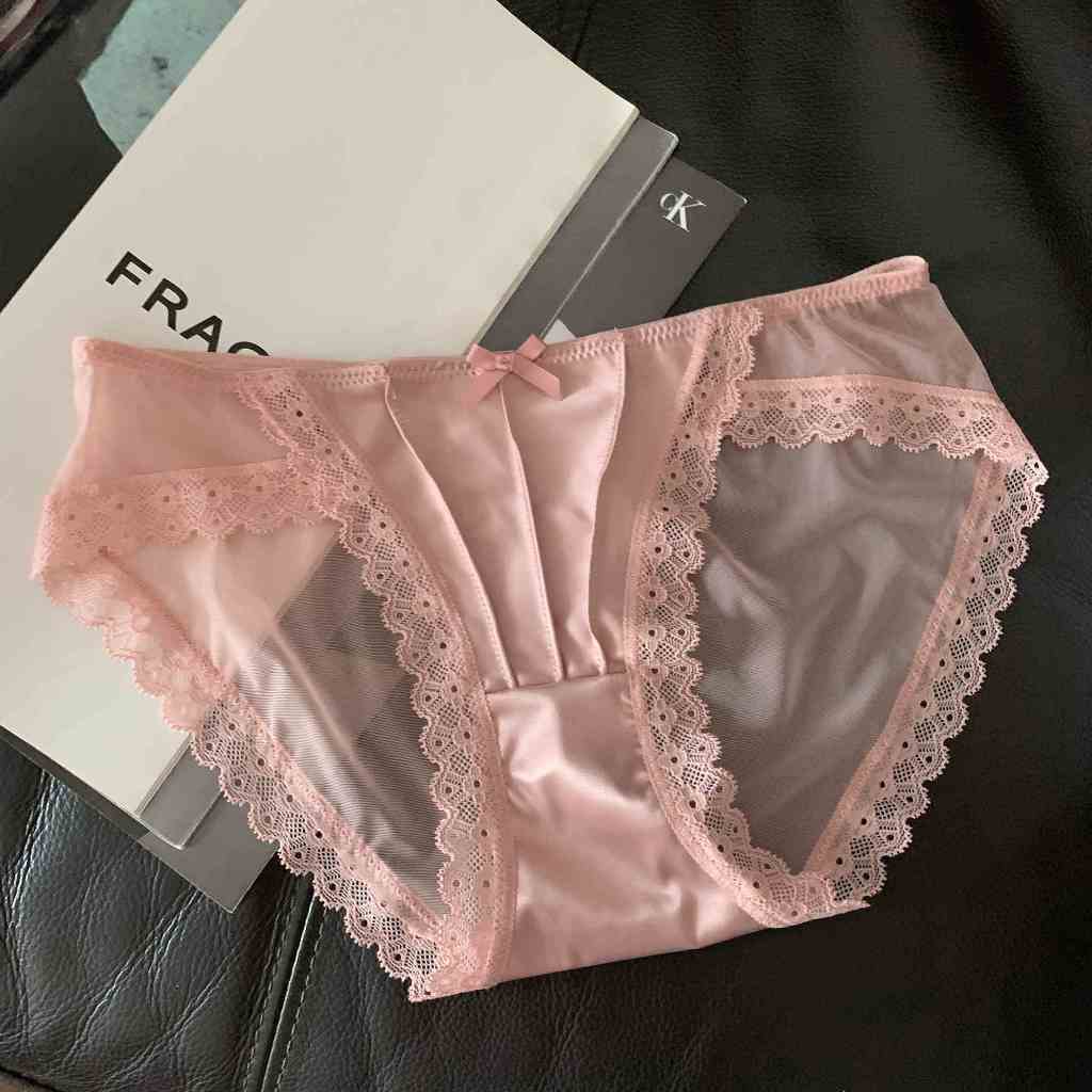 Umiyaa👙กางเกงในผู้หญิงลูกไม้เซ็กซี่ เป้าสองชั้นระบายอากาศ ผ้าซีทรูโปร่งใส นุ่มสบาย ไม่ร้อน ขนาด M-L เอวต่ำ เซ็กซี่