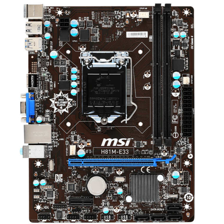 ⚡️เมนบอร์ด MSI H81M-E33 LGA 1150 มีฝาหลัง ฟรี Speakerเมนบอร์ด