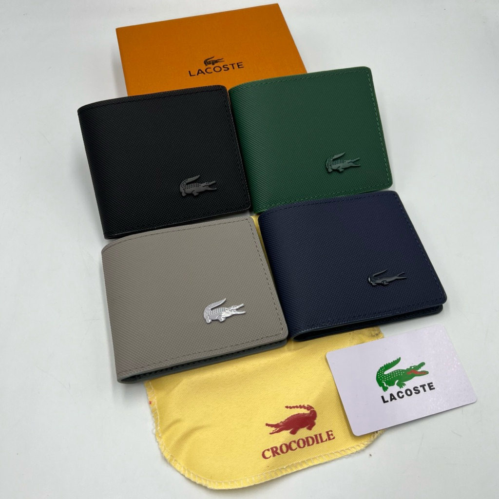 กระเป๋าสตางค์ผู้ชาย กระเป๋าสตางค์สีล้วนเป็นแบบพับใบสั้นขนาด 5 นิ้วมีช่องใส่บานมีช่องใส่รูปงานสวยอุปกรณ์รวมกล่อง