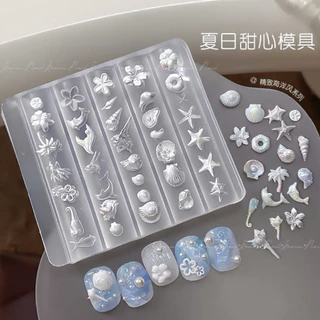 แม่พิมพ์ซิลิโคน เปลือกหอย สัตว์ทะเล อะไหล่ติดเล็บ DIY ตามใจชอบ สินค้าพร้อมส่ง