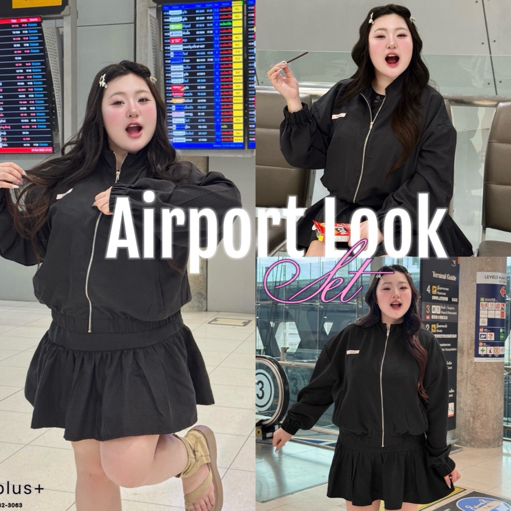 Airport Look Black Set 🖤⌚️🎧✈️  ชุดเซตแอร์พอร์ตลุค คุมโทนเรียบแต่ดูแพงสาวอวบ