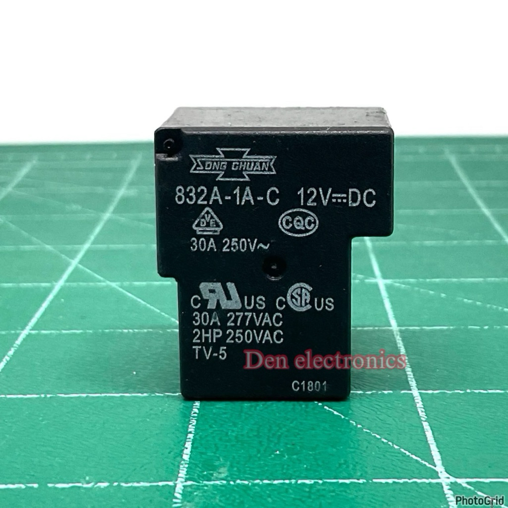 รีเลย์ไฟฟ้า 12V 832A-1A-C. 12VDC 30A 250VAC 4ขา สินค้าพร้อมส่ง