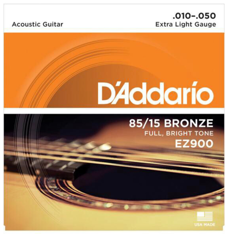 สายกีตาร์โปร่ง แท้100% D'Addario EZ900 สายเบอร์10 d addario ez900 ฟรีปิ๊กFender3ชิ้น