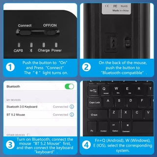 GOOJODOQ คีย์บอร์ดไร้สาย มีไฟแบ็คไลท์ Keyboard Bluetooth ชาร์จไฟได้และพกพาสะดวก คีย์บอร์ด