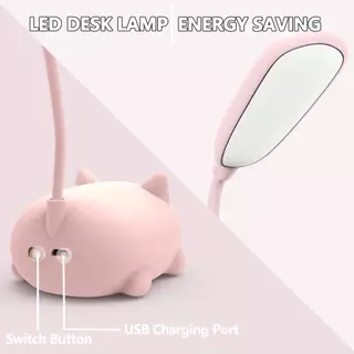 โคมไฟตั้งโต๊ะ LED ชาร์จผ่าน USB พกพาสะดวก แบตเตอรี่ในตัว ไฟนุ่มตา สำหรับอ่านหนังสือและทำงาน แถมสายชาร์จ