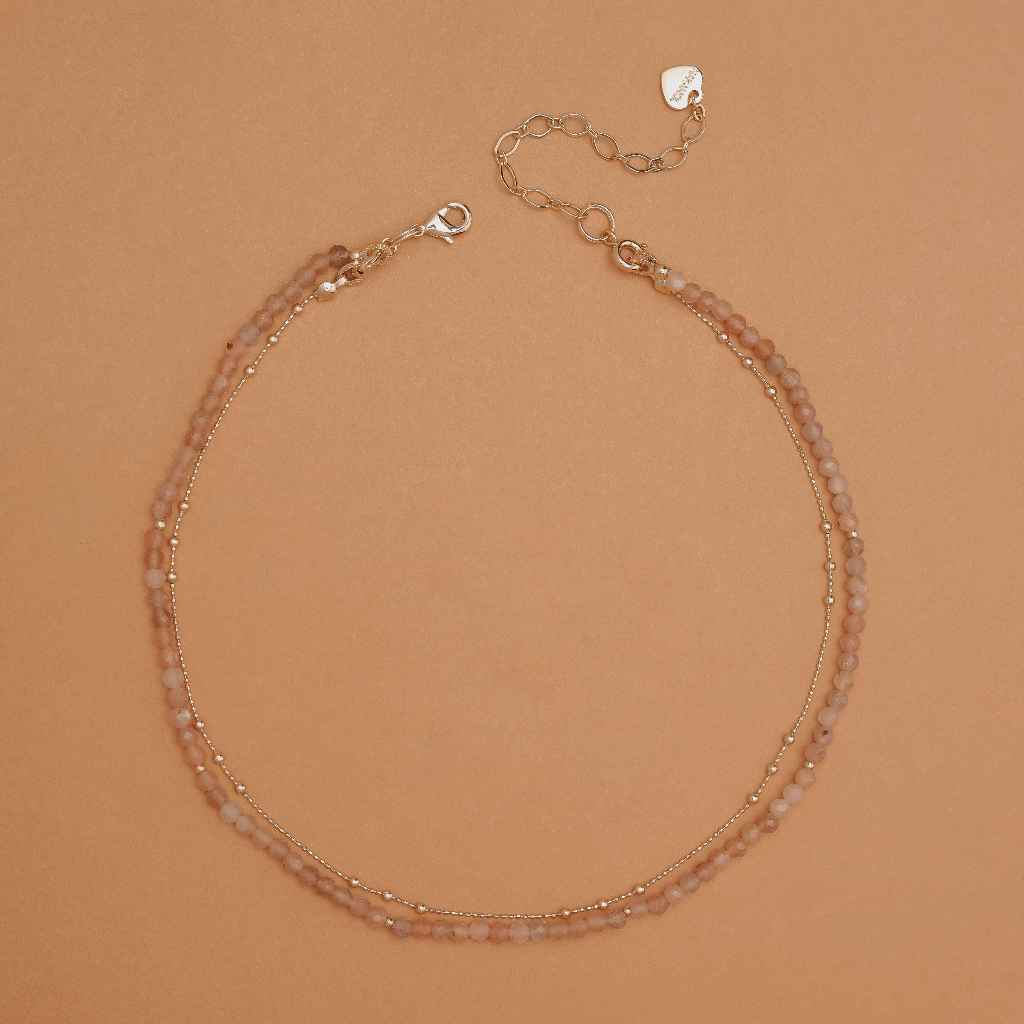 SUNSTONE- LUCKY CHARM NECKLACE สร้อยคอหินมงคลซันสโตน