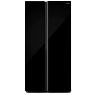 Hitachi ฮิตาชิ ตู้เย็น 2 ประตู Side By Side 23.07 คิว 653 ลิตร Deluxe รุ่น HRSN9713ESAGBKTH กระจกสีดำ