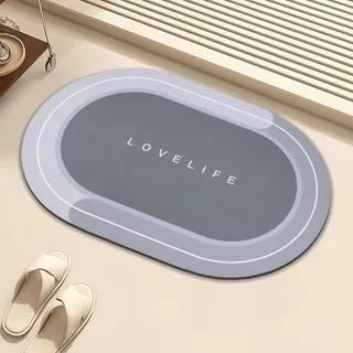 พรมเช็ดเท้า พรมเนื้อนุ่ม กันลื่น ซึบซับน้ำได้ดี ระบายรวดเร็ว รุ่น Lovelife คุณภาพสูง