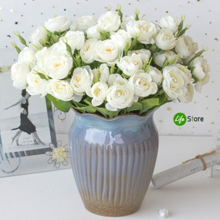 ช่อดอกกุหลาบไลเซนทัสรุ่น RB03  ดอกไม้ประดิษฐ์ จากผ้าไหมดิบ ส…