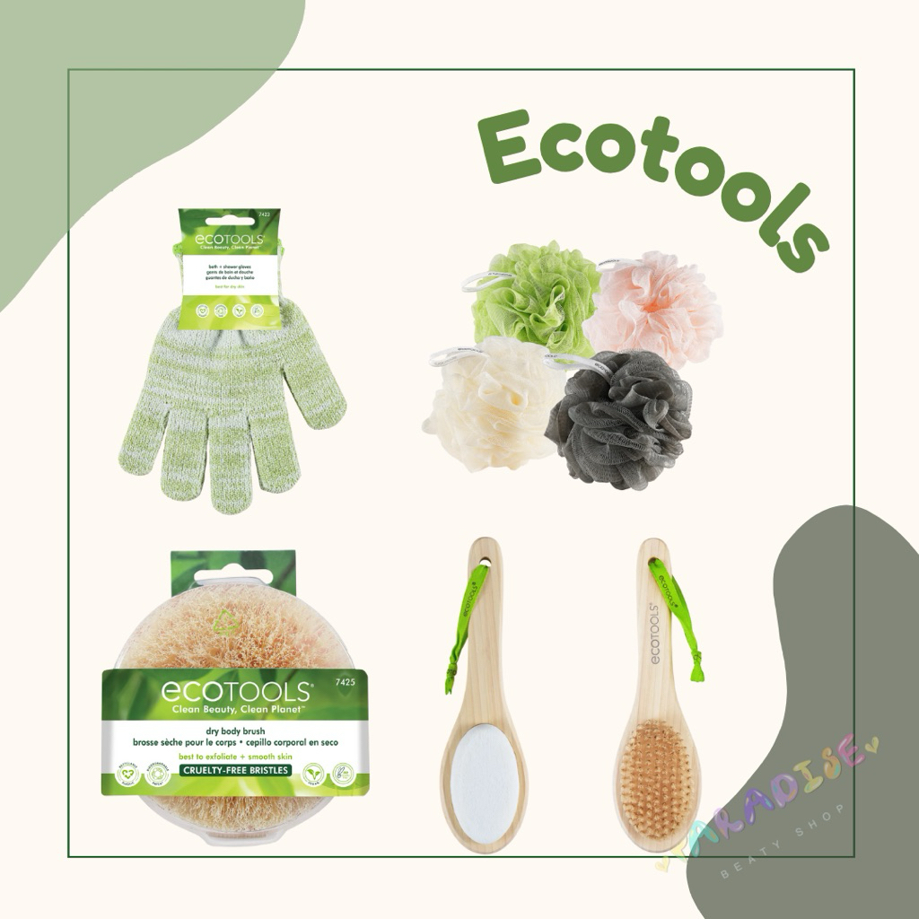(พร้อมส่ง) Ecotools Shower Gloves, Foot File, Sponge ใยขัดตัว แปรงขัดส้นเท้า ถุงมืออาบน้ำ