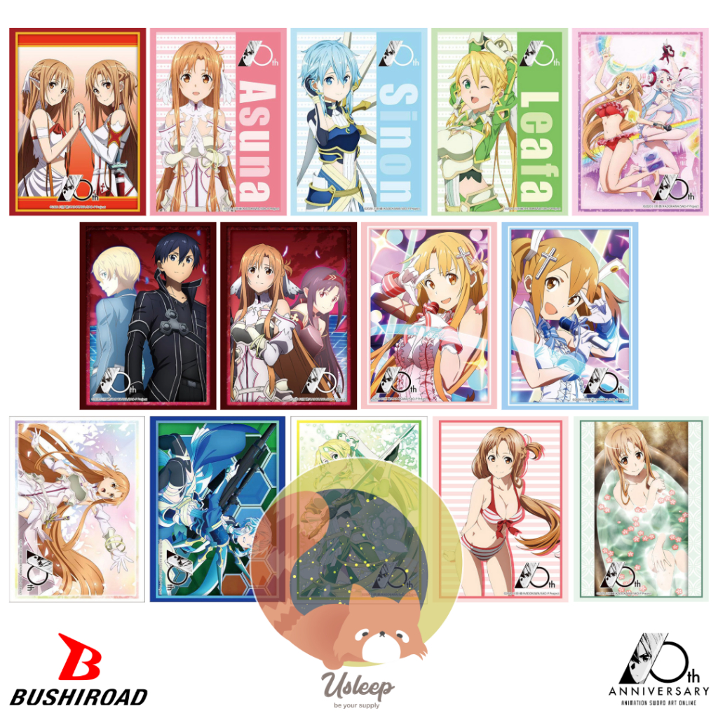Bushiroad Sleeve Collection HG SAO Sword Art Online 10th Anniversary : Kirito, Asuna, Sinon, Leafa, 